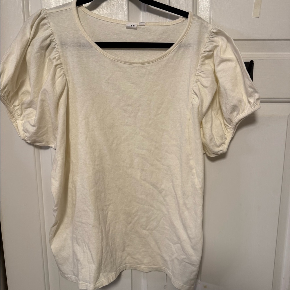 GAP Cream Short Sleeve Top large Tall
